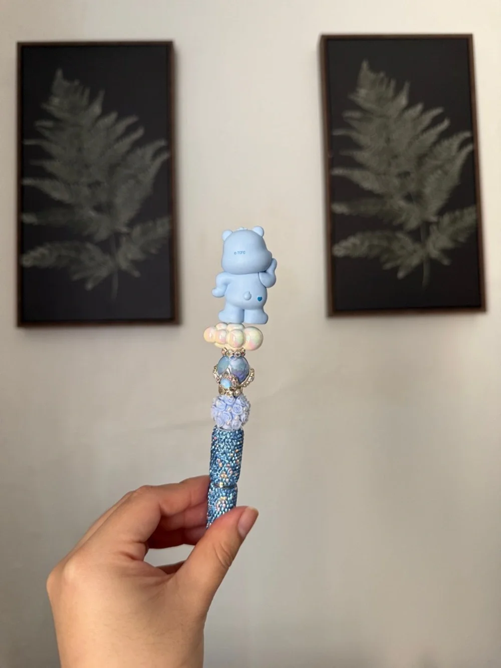 Grumpy Bear Carebear Beaded Pen - Picture 2 of 2